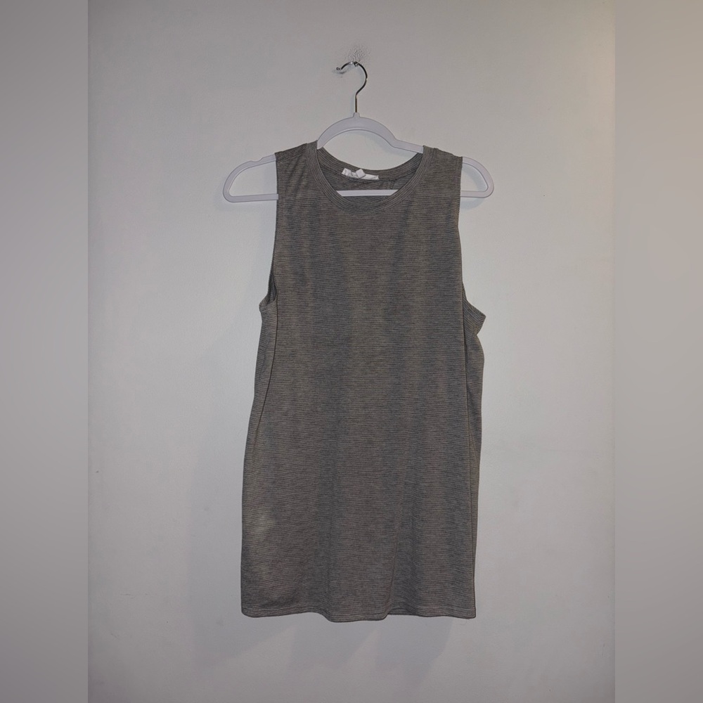 BCBGeneration | Gray Striped Open Back Tank